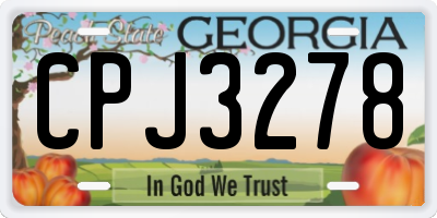 GA license plate CPJ3278