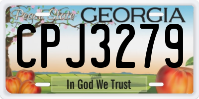 GA license plate CPJ3279