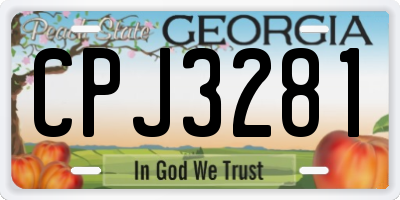 GA license plate CPJ3281