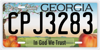 GA license plate CPJ3283
