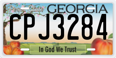 GA license plate CPJ3284