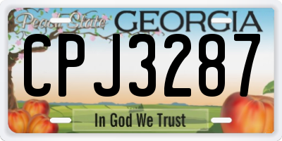 GA license plate CPJ3287