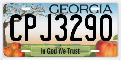 GA license plate CPJ3290