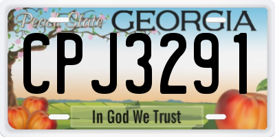 GA license plate CPJ3291