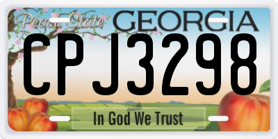 GA license plate CPJ3298