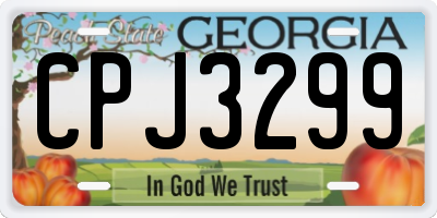 GA license plate CPJ3299