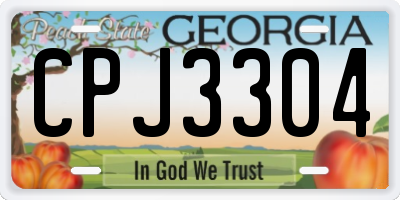 GA license plate CPJ3304