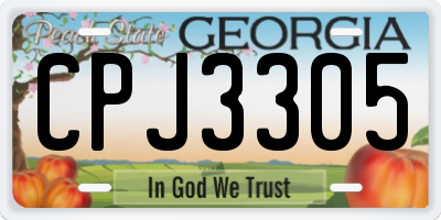GA license plate CPJ3305