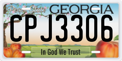 GA license plate CPJ3306