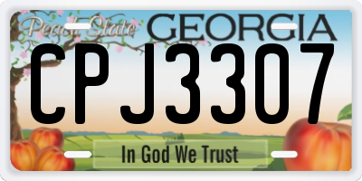 GA license plate CPJ3307