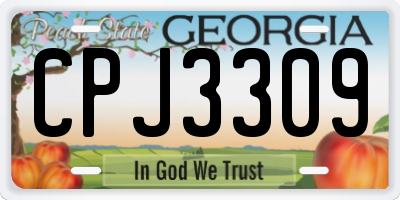 GA license plate CPJ3309