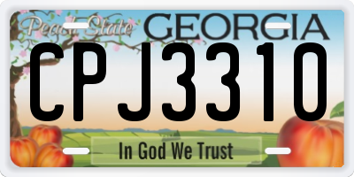 GA license plate CPJ3310
