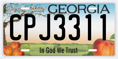 GA license plate CPJ3311