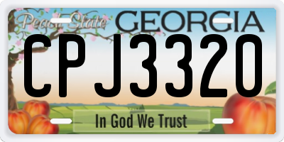 GA license plate CPJ3320