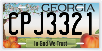 GA license plate CPJ3321