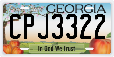 GA license plate CPJ3322