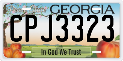 GA license plate CPJ3323