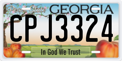 GA license plate CPJ3324