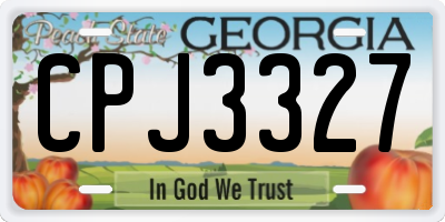 GA license plate CPJ3327