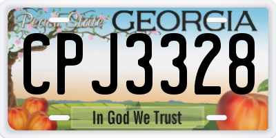 GA license plate CPJ3328