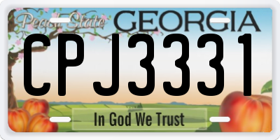 GA license plate CPJ3331