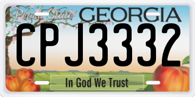 GA license plate CPJ3332