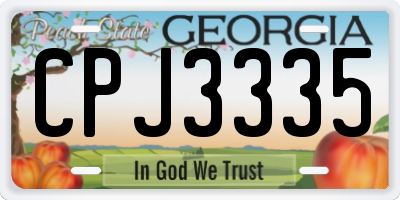 GA license plate CPJ3335