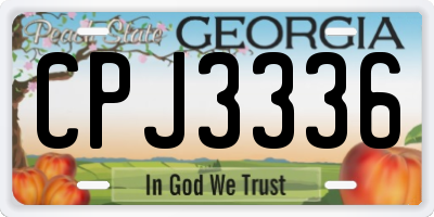 GA license plate CPJ3336