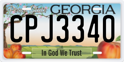 GA license plate CPJ3340
