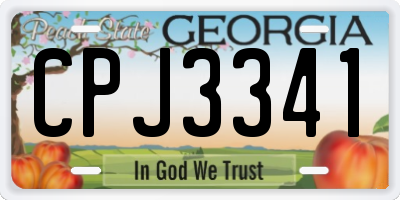 GA license plate CPJ3341