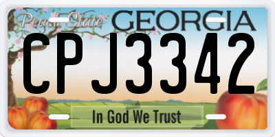 GA license plate CPJ3342
