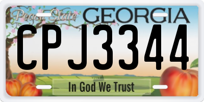 GA license plate CPJ3344