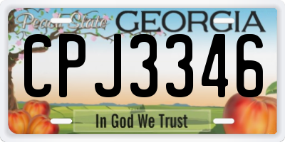 GA license plate CPJ3346