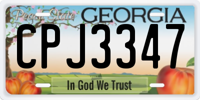 GA license plate CPJ3347