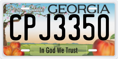 GA license plate CPJ3350