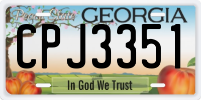 GA license plate CPJ3351