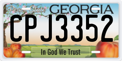 GA license plate CPJ3352