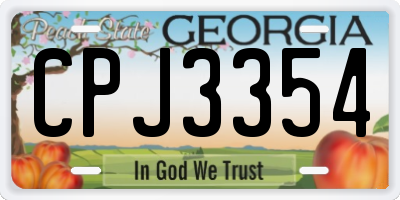GA license plate CPJ3354