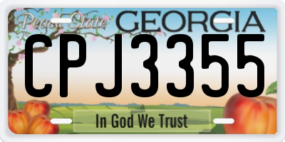 GA license plate CPJ3355