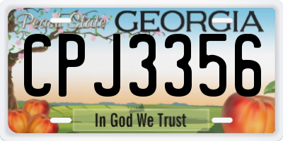 GA license plate CPJ3356
