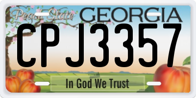 GA license plate CPJ3357