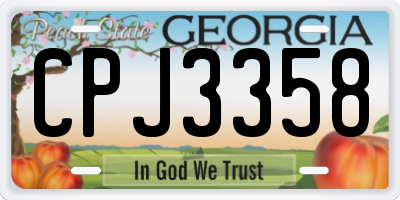 GA license plate CPJ3358