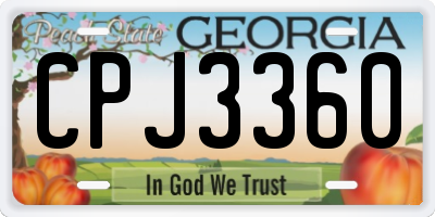 GA license plate CPJ3360