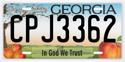 GA license plate CPJ3362