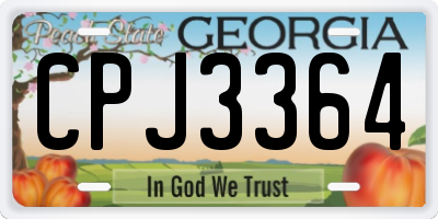 GA license plate CPJ3364