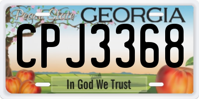 GA license plate CPJ3368