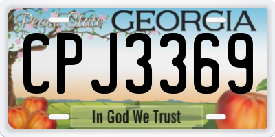 GA license plate CPJ3369