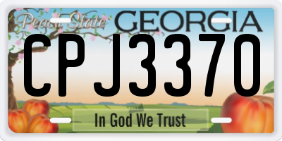 GA license plate CPJ3370