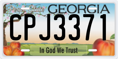 GA license plate CPJ3371