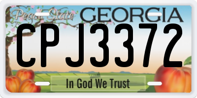 GA license plate CPJ3372